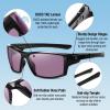 imageDUCO Polarized Sports Sunglasses for Men Women UV400 Protection Lightweight Frame for Fishing Driving Running F103Black Frame Purple Lens