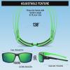 imageDUCO Polarized Sports Sunglasses for Men Women UV400 Protection Lightweight Frame for Fishing Driving Running F103Black Frame Revo Green Lens