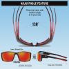 imageDUCO Polarized Sports Sunglasses for Men Women UV400 Protection Lightweight Frame for Fishing Driving Running F103Black Red Frame Revo Orange Lens