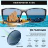 imageDUCO Polarized Sports Sunglasses for Men Women UV400 Protection Lightweight Frame for Fishing Driving Running F103Black Stripe Frame Revo Blue Lens