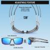 imageDUCO Polarized Sports Sunglasses for Men Women UV400 Protection Lightweight Frame for Fishing Driving Running F103Black Stripe Frame Revo Blue Lens