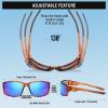 imageDUCO Polarized Sports Sunglasses for Men Women UV400 Protection Lightweight Frame for Fishing Driving Running F103Brown Frame Revo Blue Lens