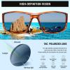 imageDUCO Polarized Sports Sunglasses for Men Women UV400 Protection Lightweight Frame for Fishing Driving Running F103Brown Frame Revo Blue Lens