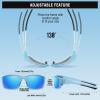 imageDUCO Polarized Sports Sunglasses for Men Women UV400 Protection Lightweight Frame for Fishing Driving Running F103Transparent Blue Frame Revo Blue Lens