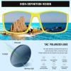 imageDUCO Polarized Sports Sunglasses for Men Women UV400 Protection Lightweight Frame for Fishing Driving Running F103Yellow Frame Revo Green Lens