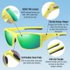 imageDUCO Polarized Sports Sunglasses for Men Women UV400 Protection Lightweight Frame for Fishing Driving Running F103Yellow Frame Revo Green Lens