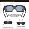 imageDUCO Sports Polarized Fit Over Sunglasses for Men Women Wrap Around Wear Over Glasses for Cycling FishingA Black Frame Gray Lens