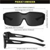 imageDUCO Sports Polarized Fit Over Sunglasses for Men Women Wrap Around Wear Over Glasses for Cycling FishingA Black Frame Gray Lens