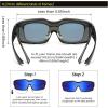 imageDUCO Sports Polarized Fit Over Sunglasses for Men Women Wrap Around Wear Over Glasses for Cycling FishingA Black Frame Revo Blue Lens
