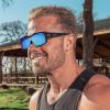 imageDUCO Sports Polarized Fit Over Sunglasses for Men Women Wrap Around Wear Over Glasses for Cycling FishingA Black Frame Revo Blue Lens