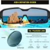 imageDUCO Sports Polarized Fit Over Sunglasses for Men Women Wrap Around Wear Over Glasses for Cycling FishingA Black Frame Revo Blue Lens