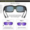 imageDUCO Sports Polarized Fit Over Sunglasses for Men Women Wrap Around Wear Over Glasses for Cycling FishingA Black Frame Revo Purple Lens