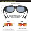 imageDUCO Sports Polarized Fit Over Sunglasses for Men Women Wrap Around Wear Over Glasses for Cycling FishingA Black Frame Revo Red Lens