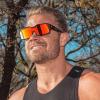 imageDUCO Sports Polarized Fit Over Sunglasses for Men Women Wrap Around Wear Over Glasses for Cycling FishingA Black Frame Revo Red Lens