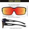 imageDUCO Sports Polarized Fit Over Sunglasses for Men Women Wrap Around Wear Over Glasses for Cycling FishingA Black Frame Revo Red Lens
