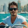 imageDUCO Sports Polarized Fit Over Sunglasses for Men Women Wrap Around Wear Over Glasses for Cycling FishingB Shine Black Frame Grey Lens