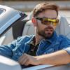 imageDUCO Sports Polarized Fit Over Sunglasses for Men Women Wrap Around Wear Over Glasses for Cycling FishingB Shine Black Frame Revo Gold Lens