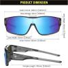 imageDUCO Sports Polarized Fit Over Sunglasses for Men Women Wrap Around Wear Over Glasses for Cycling FishingB Transparent Grey Frame Revo Blue Lens
