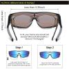 imageDUCO Sports Polarized Fit Over Sunglasses for Men Women Wrap Around Wear Over Glasses for Cycling FishingB Transparent Grey Frame Revo Blue Lens