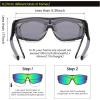 imageDUCO Sports Polarized Fit Over Sunglasses for Men Women Wrap Around Wear Over Glasses for Cycling FishingTransparent Gray Frame Revo Green Lens