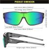 imageDUCO Sports Polarized Fit Over Sunglasses for Men Women Wrap Around Wear Over Glasses for Cycling FishingTransparent Gray Frame Revo Green Lens