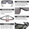 imageDUCO Sports Polarized Fit Over Sunglasses for Men Women Wrap Around Wear Over Glasses for Cycling FishingTransparent Gray Frame Revo Green Lens