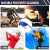 imageDUCO Sports Polarized Sunglasses for Men Women Running Sunglasses Fishing Cycling Baseball Glasses UV400 Protection DC0023Black Frame Revo Blue Lens