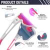 imageDUCO Sports Polarized Sunglasses for Men Women Running Sunglasses Fishing Cycling Baseball Glasses UV400 Protection DC0023White Frame Pink Temple Revo Colorful Lens