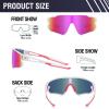 imageDUCO Sports Polarized Sunglasses for Men Women Running Sunglasses Fishing Cycling Baseball Glasses UV400 Protection DC0023White Frame Pink Temple Revo Colorful Lens