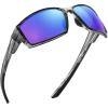 Black Stripe Frame Revo Blue Lens