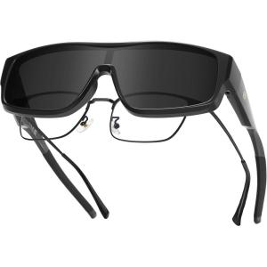 imageDUCO Sports Polarized Fit Over Sunglasses for Men Women Wrap Around Wear Over Glasses for Cycling FishingB Shine Black Frame Grey Lens