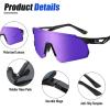 imageDUCO Polarized Sports Sunglasses for Men and Women Wrap Around Shades for Driving Cycling Baseball and Fishing UV400Shine Black Frame Revo Purple Lens