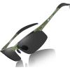 imageDUCO Mens Sports Polarized Sunglasses UV Protection Sunglasses for Men 8177sGreen Frame Yellow Dot Gray Lens