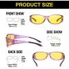 imageDUCO Night Vision Driving Glasses Fit Over Glasses for Men and Women Anti Glare Polarized Yellow Nighttime Lens 8953YA05m Size Shine Purple Frame Night Vision Lens