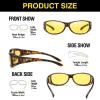 imageDUCO Night Vision Driving Glasses Fit Over Glasses for Men and Women Anti Glare Polarized Yellow Nighttime Lens 8953YA07m Size Tortoise Frame Night Vision Lens
