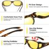 imageDUCO Night Vision Driving Glasses Fit Over Glasses for Men and Women Anti Glare Polarized Yellow Nighttime Lens 8953YA07m Size Tortoise Frame Night Vision Lens