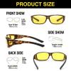 imageDUCO Night Vision Driving Glasses Fit Over Glasses for Men and Women Anti Glare Polarized Yellow Nighttime Lens 8953YB07l Size Tortoise Frame Night Vision Lens