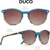 imageDUCO Polarized Sunglasses for Women Retro Round Womens Sunglasses Classic Vintage UV400 Shades DC1230Aoceanic Tortoise Frame Brown Lens