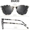 imageDUCO Polarized Sunglasses for Women Retro Round Womens Sunglasses Classic Vintage UV400 Shades DC1230Black Tortoise Frame Grey Lens
