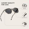 imageDUCO Polarized Sunglasses for Women Retro Round Womens Sunglasses Classic Vintage UV400 Shades DC1230Black Tortoise Frame Grey Lens