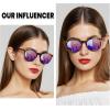 imageDUCO Polarized Sunglasses for Women Retro Round Womens Sunglasses Classic Vintage UV400 Shades DC1230Brown Tortoise Frame Revo Purple Lens