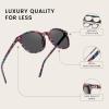 imageDUCO Polarized Sunglasses for Women Retro Round Womens Sunglasses Classic Vintage UV400 Shades DC1230Candy Phoenix Frame Grey Lens
