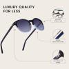 imageDUCO Polarized Sunglasses for Women Retro Round Womens Sunglasses Classic Vintage UV400 Shades DC1230Dark Blue Frame Blue Lens