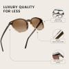 imageDUCO Polarized Sunglasses for Women Retro Round Womens Sunglasses Classic Vintage UV400 Shades DC1230Gradient Brown Frame Brown Lens
