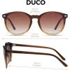 imageDUCO Polarized Sunglasses for Women Retro Round Womens Sunglasses Classic Vintage UV400 Shades DC1230Gradient Brown Frame Brown Lens