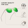 imageDUCO Polarized Sunglasses for Women Retro Round Womens Sunglasses Classic Vintage UV400 Shades DC1230Mermaid White Frame Revo Green Lens