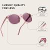 imageDUCO Polarized Sunglasses for Women Retro Round Womens Sunglasses Classic Vintage UV400 Shades DC1230Pink Frame Purple Lens