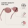 imageDUCO Polarized Sunglasses for Women Retro Round Womens Sunglasses Classic Vintage UV400 Shades DC1230Pink Stripe Frame Pink Lens