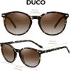 imageDUCO Polarized Sunglasses for Women Retro Round Womens Sunglasses Classic Vintage UV400 Shades DC1230Tortoise Frame Gradient Brown Lens