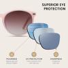 imageDUCO Polarized Sunglasses for Women Retro Round Womens Sunglasses Classic Vintage UV400 Shades DC1230Transparent Pink Frame Brown Lens